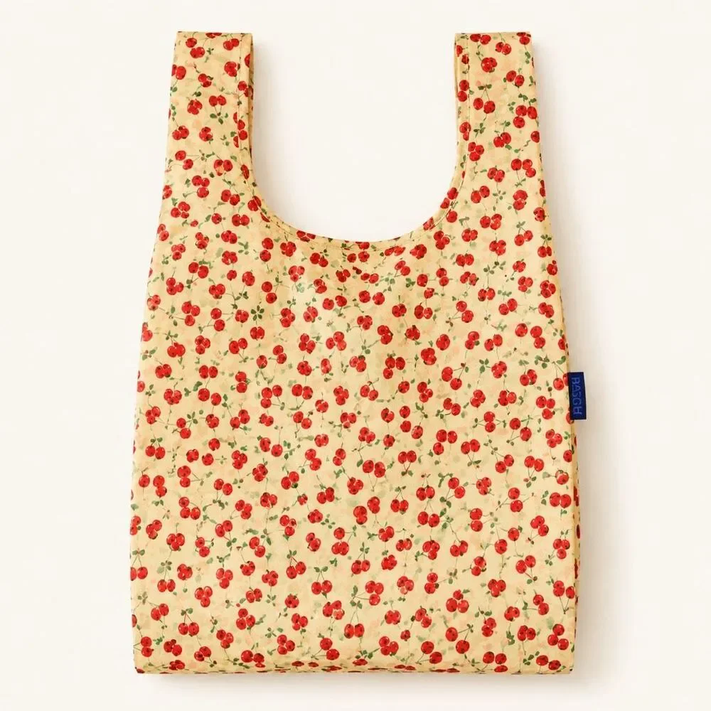 BAGGU Cherry Land Standard Reusable Tote Bag NWT Nylon Foldable Shopper Travel